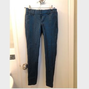 Metallic Blue Houndstooth Pants